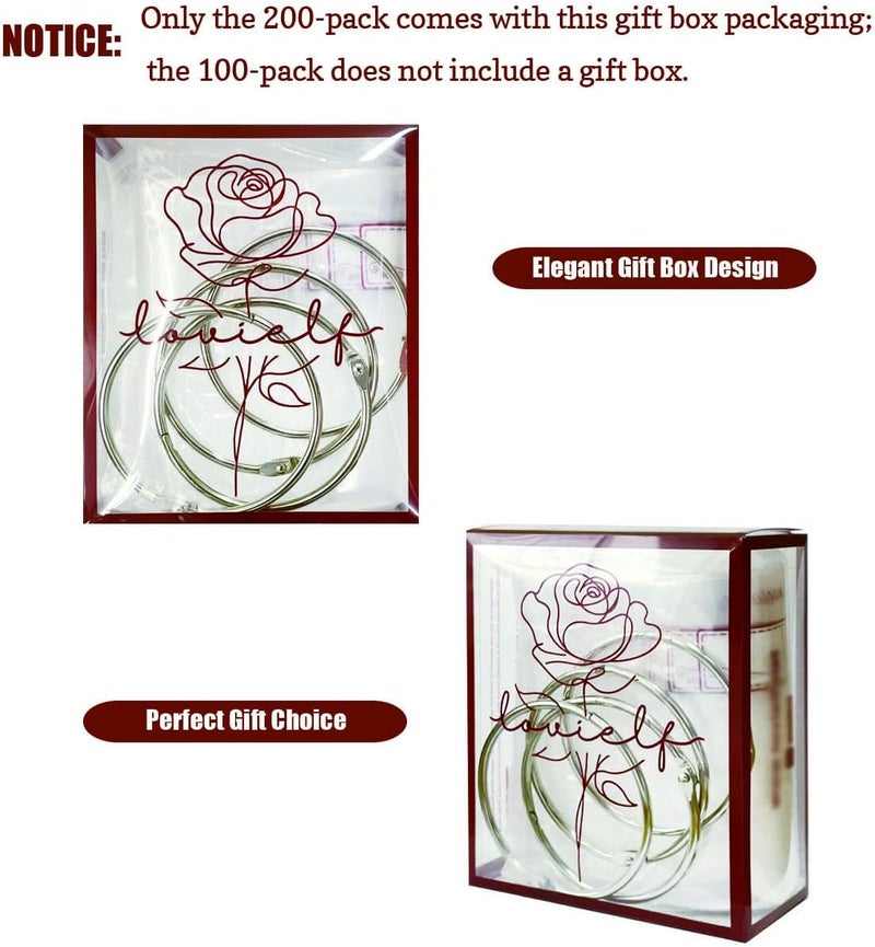 lovielf Embroidery Threads Cross Stitch Floss Bag Organizer 5.12 x 3.6 inch - 200 Pack with 4 Rings - Image 2